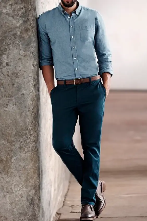 Homem vestindo roupa sport fino.